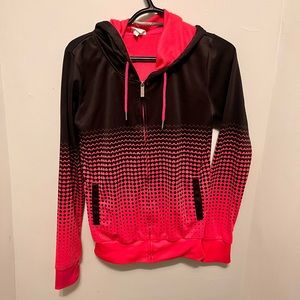 Bench - Women’s Small - Pink and Black Zip-up Hoodie - 100% Polyester -